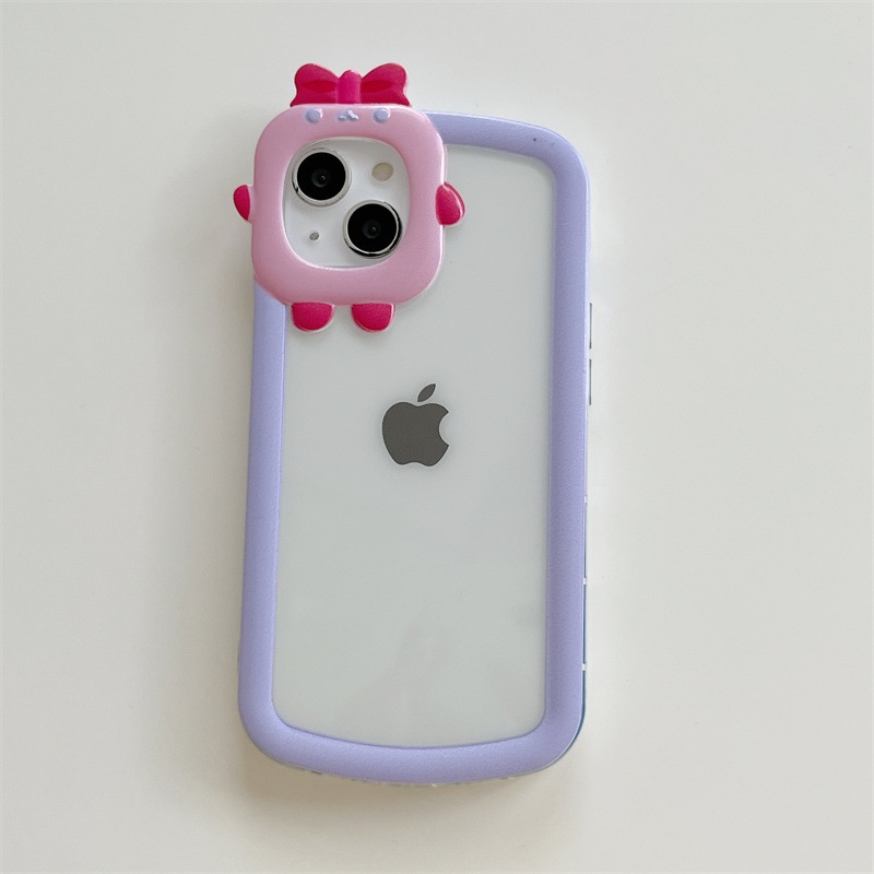 Case Transparan Motif Monster Kecil Warna Kontras Untuk IPhone X 13 12 11Promax xs xr