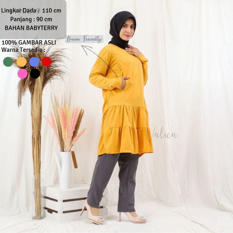 (COD) Daily Things Tunik Busui Rumbai 6 Colors Dian Fit XL LD 110cm