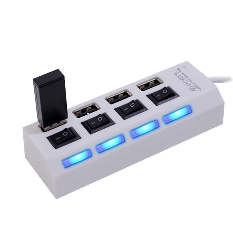 USB HUB 4 PORT ON/OFF + LED