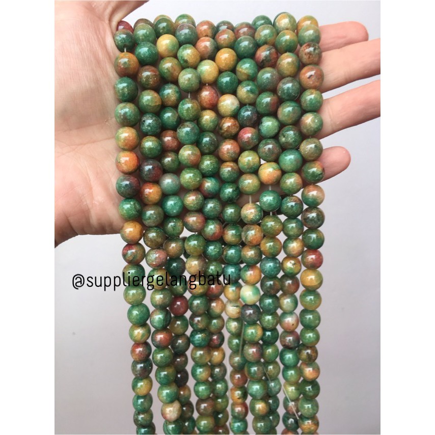 manau mangga 10mm garnet hijau kuning aksesoris bracelet necklackle fashion aksesoris pria wanita