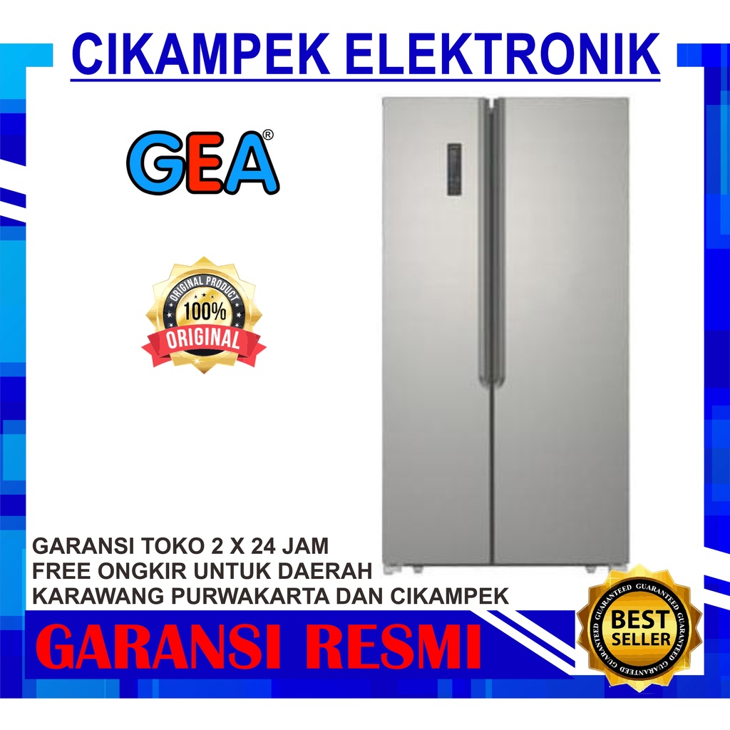 KULKAS SIDE BY SIDE GEA G2D 563 INOX KULKAS GEA INVERTER SILVER