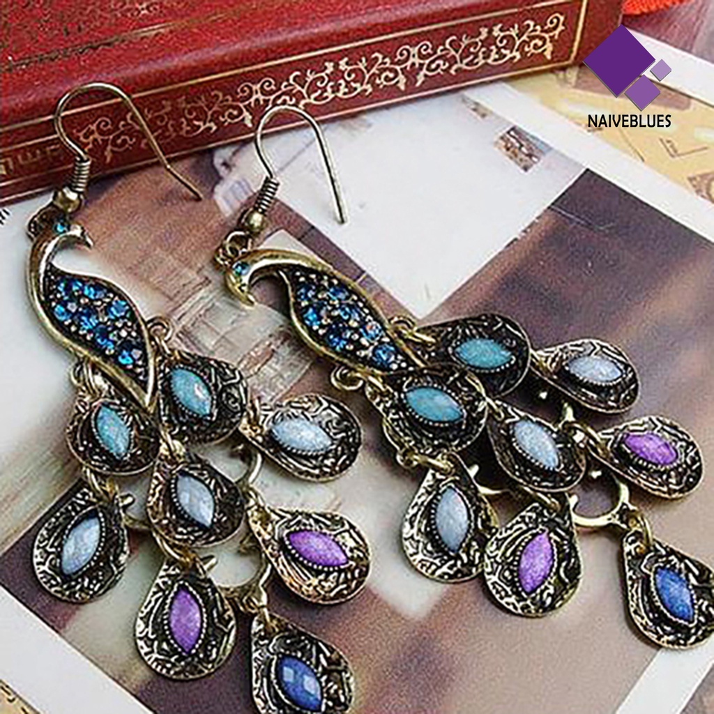 Anting Kait Desain Merak Gaya Bohemian Vintage