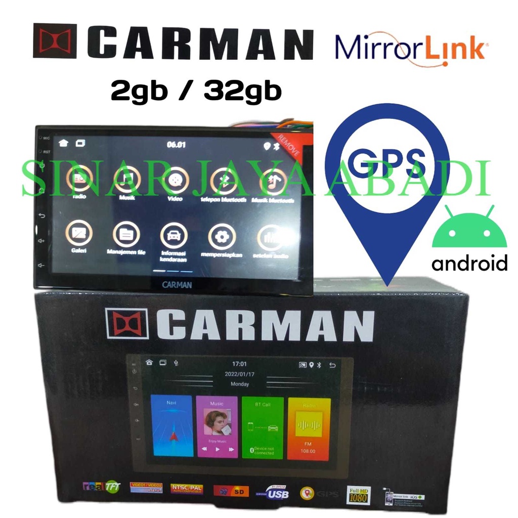 head unit android CARMAN 7 inch 2gb / 32gb