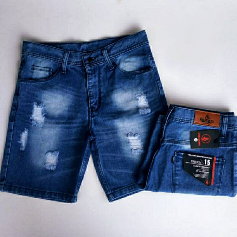 (RIPPED)Celana jeans pendek dewasa big size uk 27-32 cm