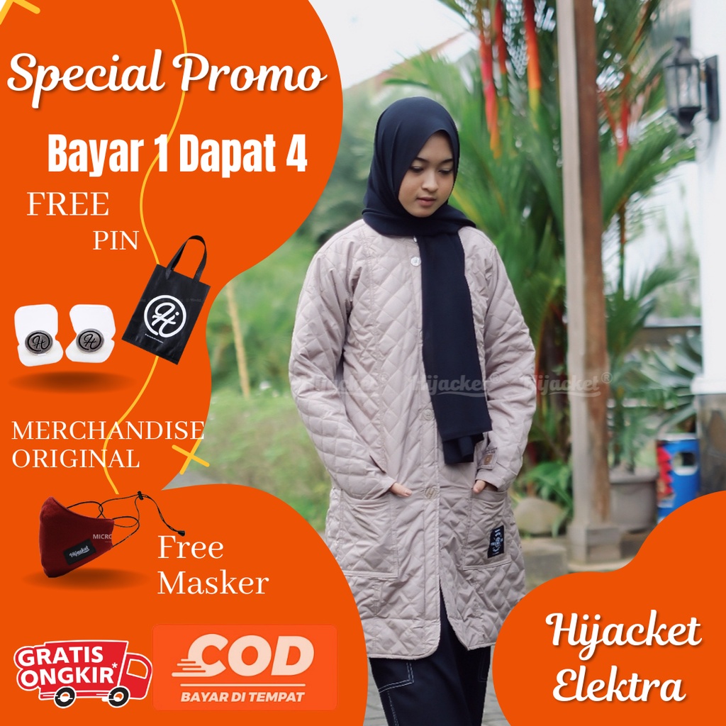 Hijacket Belva Jaket Panjang Muslimah Model Long Jacket Musim Dingin