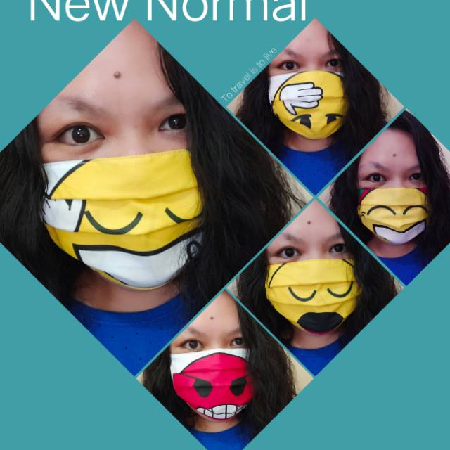 Masker kain emoticon