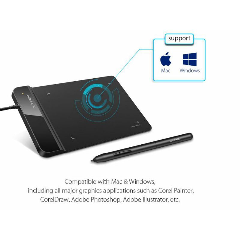 XP-Pen Smart Graphics Drawing Pen Tablet with Passive Pen - G430S - Black