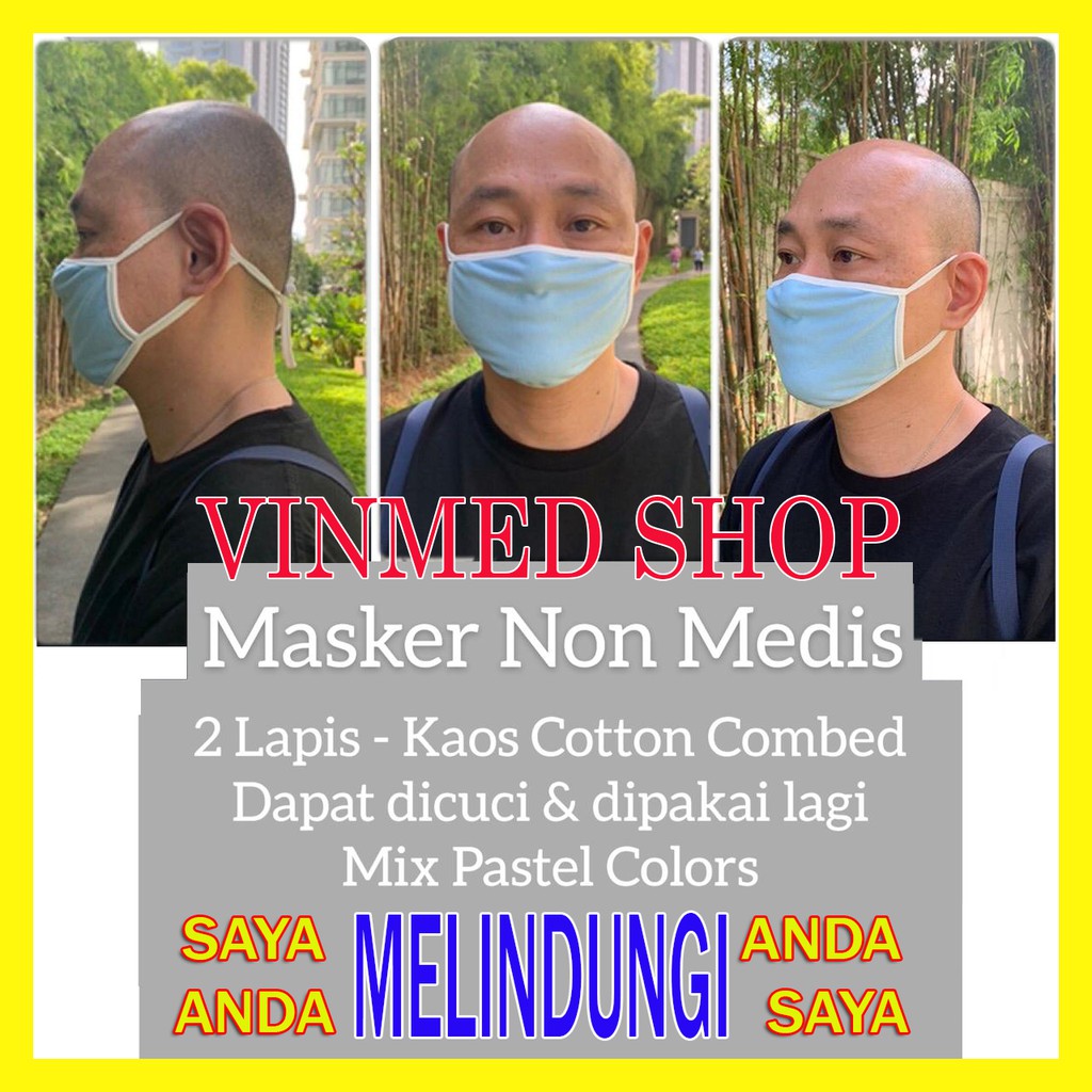 Masker non medis Bahan Kaos Cotton Combed bisa dicuci