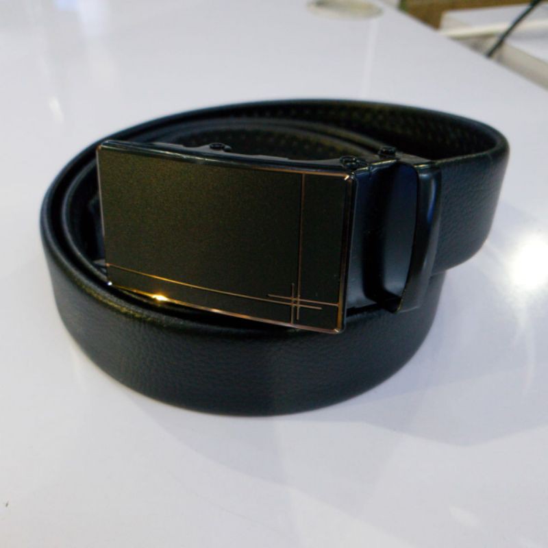 Gesper Pria Panjang 155 Cm Asli Import PL201 Ikat Pinggang Resleting Rell Sabuk Kulit PU Resleting