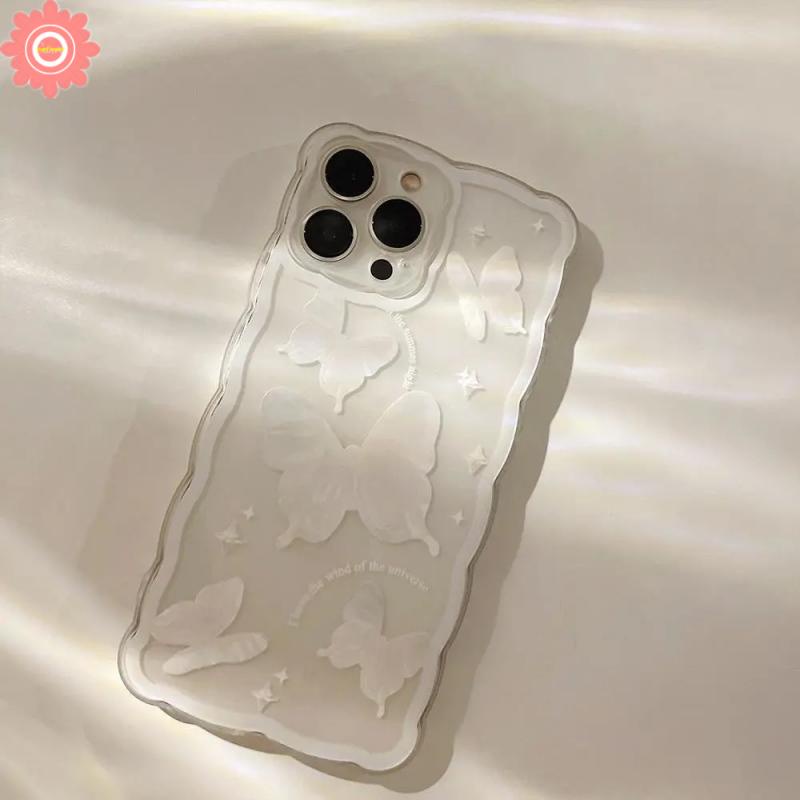 Soft Case Tpu Transparan Motif Bunga Kupu-Kupu Untuk iPhone 7Plus 8Plus XR 12 13 11 Pro Max X XS Max 6 6S Plus 7 8 SE 2020 Butterfly