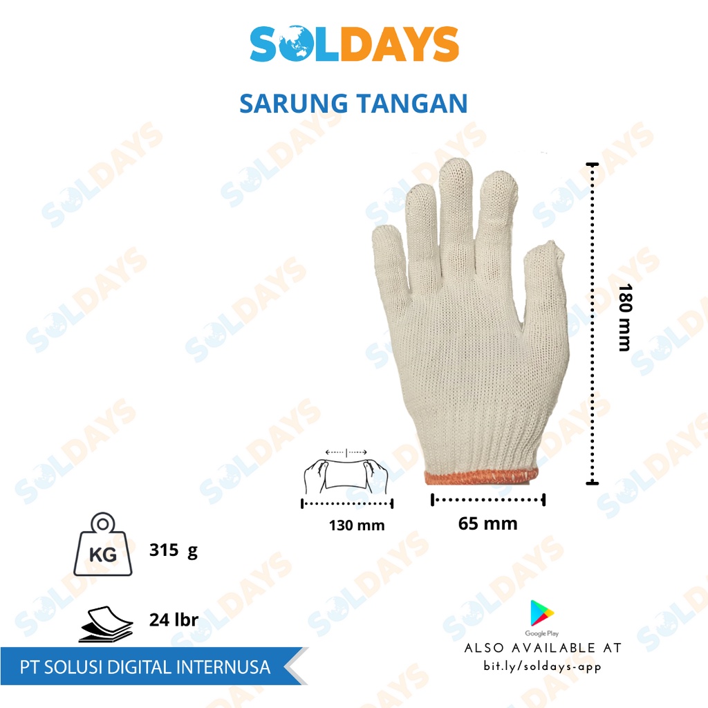 Sarung Tangan Kerja /Sarung Tangan Rajut/ Safety Gloves