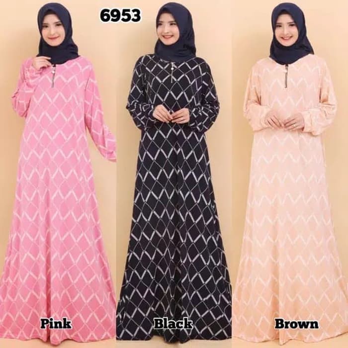 Baju Gamis Wanita Terbaru Gamis Jumbo BUSUI Motif Kotak 6953 - ,