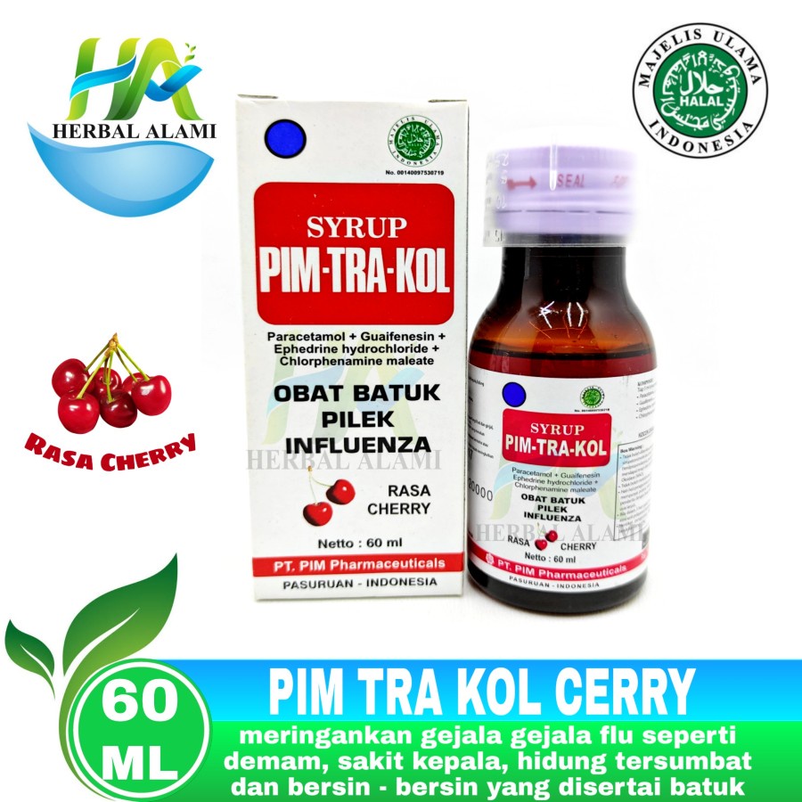 Pim Tra Kol Rasa Lecy MERAH 60 ML - Obat Batuk Pilek Anak