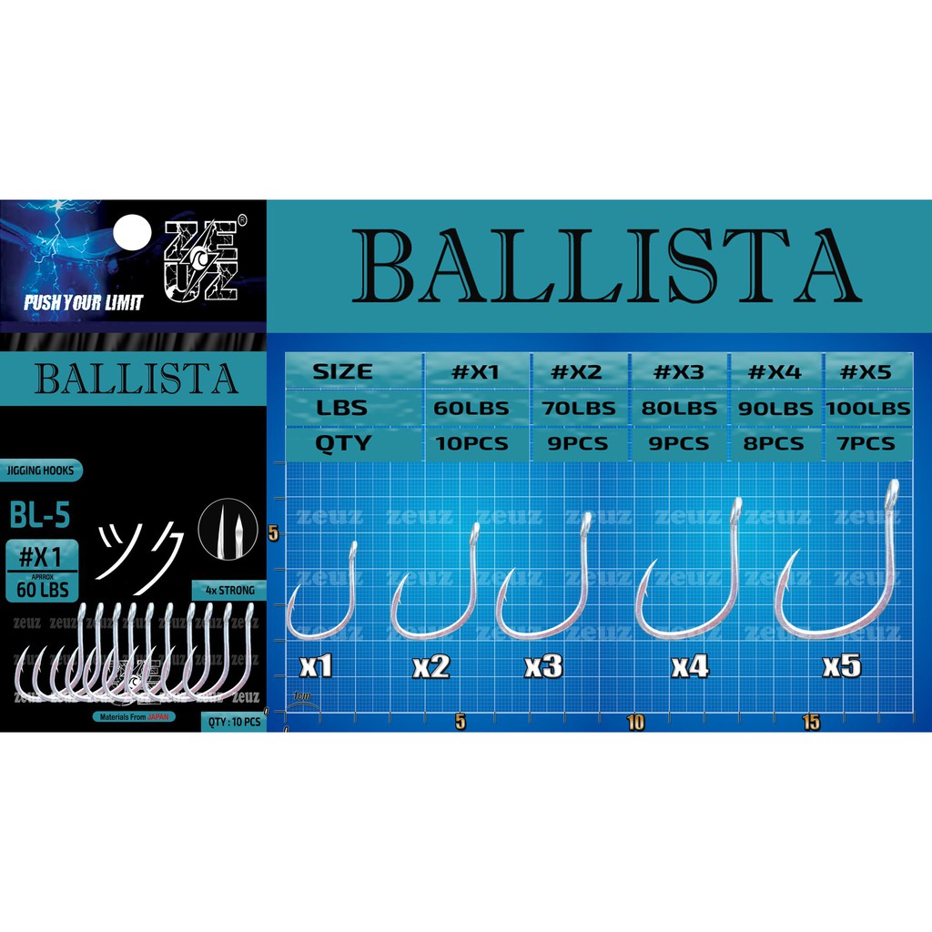 KAIL PANCING / HOOK ZEUZ BALLISTA BAIT RING BL - 5 MATERIALS FROM JAPAN