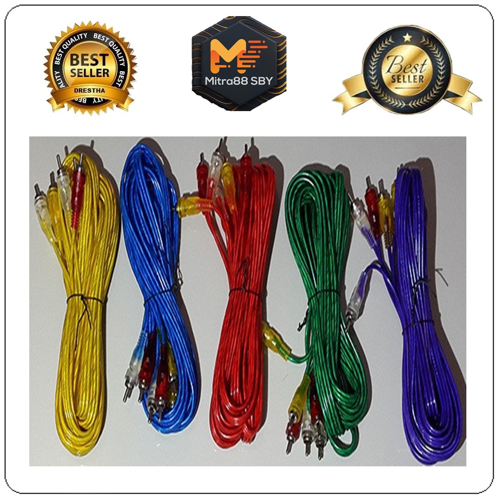 Mitra88sby Kabel rca aux audio 2 to 1  2 pin dan 3 pin