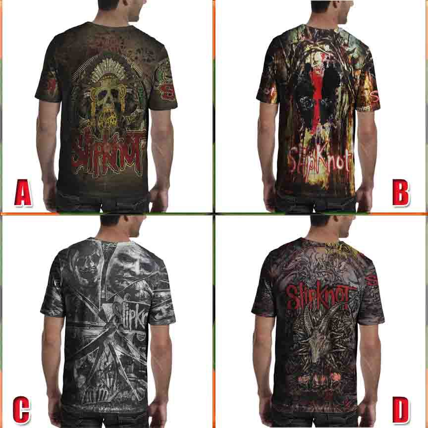 Kaos Slipknot Tshirt Fullprint Bahan Polyester Jersey Kaos Nu Metal Band