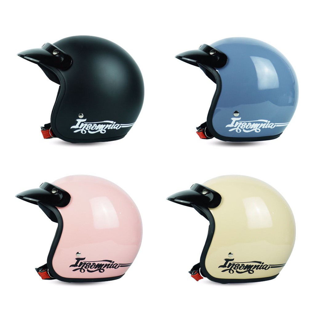 Helm Bogo Retro Dewasa Pria Wanita Polos Garis SNI Model Terbaru