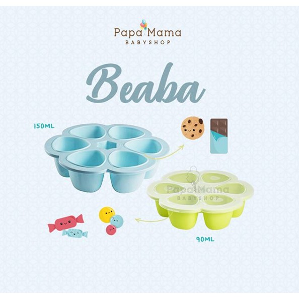 Beaba Silicone Multi Portion Steam Mpasi Bayi 90ml - Merah Muda