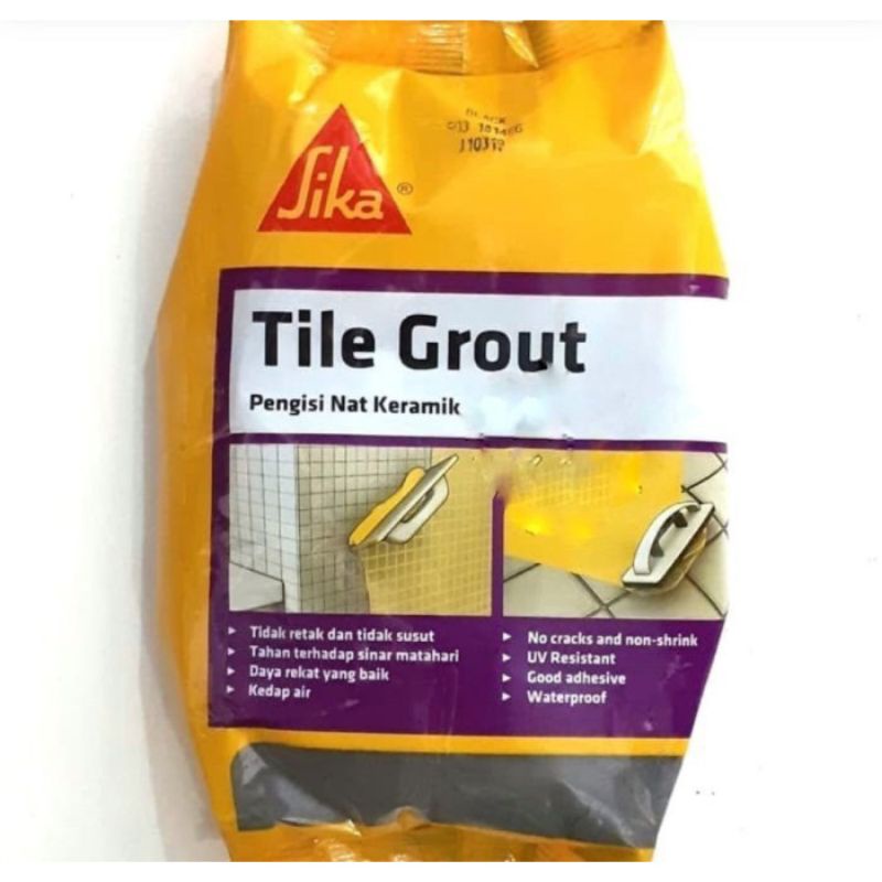 Sika Tile Grout 1 kg Sika Nat Keramik Semen Pengisi Nat Granit Keramik Ubin Tegel/Tehel - Warna Hita