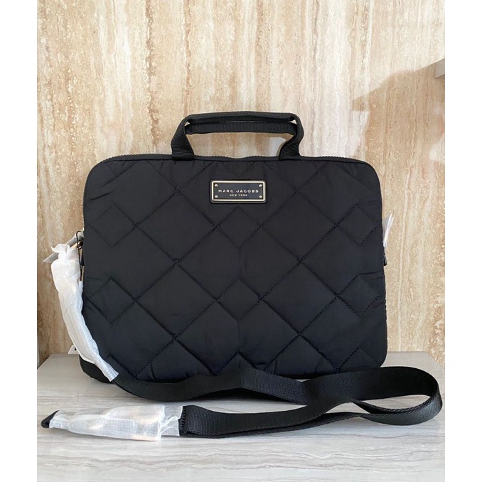 Tas Laptop MJ Nylon Quilted Laptop Bag Black