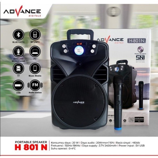 Advance Speaker Portable H801N Black / Mic Advance