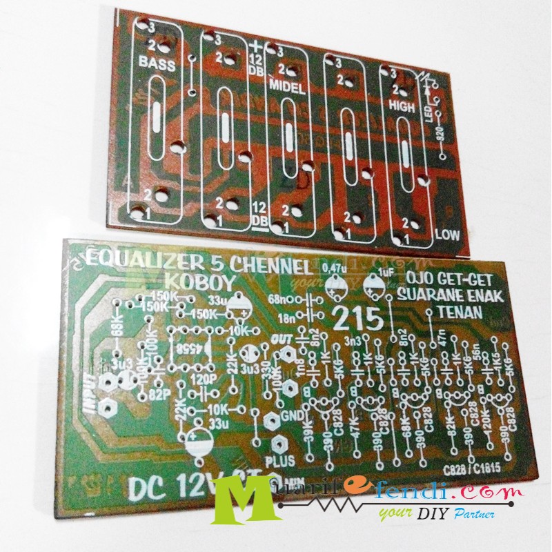 PCB Equalizer geser Mono 5 Channel Transistor KOBOY 215 223