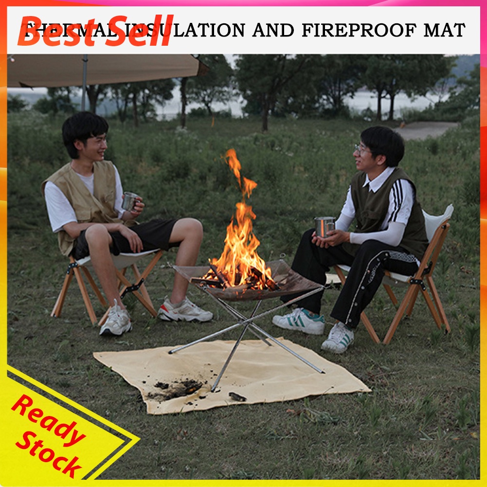 Fire Pit Mat Fireproof Picnic BBQ Pad Flame Retardant Protective Blanket