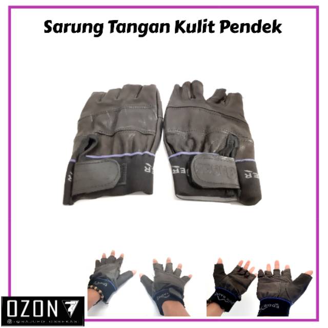 Sarung Tangan Motor Pendek Setengah Jari Half Polos Hitam