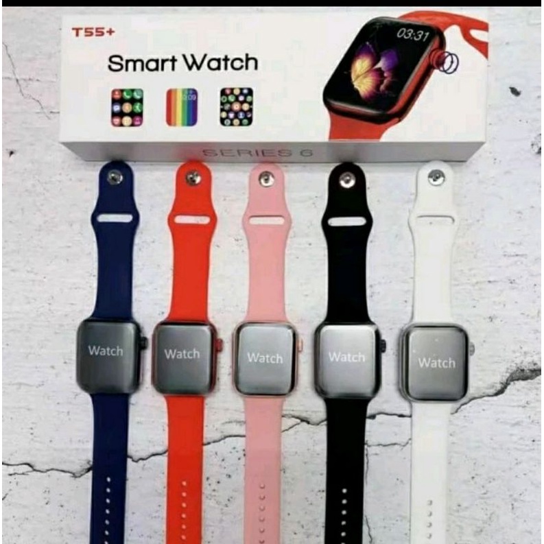 T55  JAM TANGAN WANITA DIGITAL SMARTWATCH T55 +SERIES 6 Bluetooth