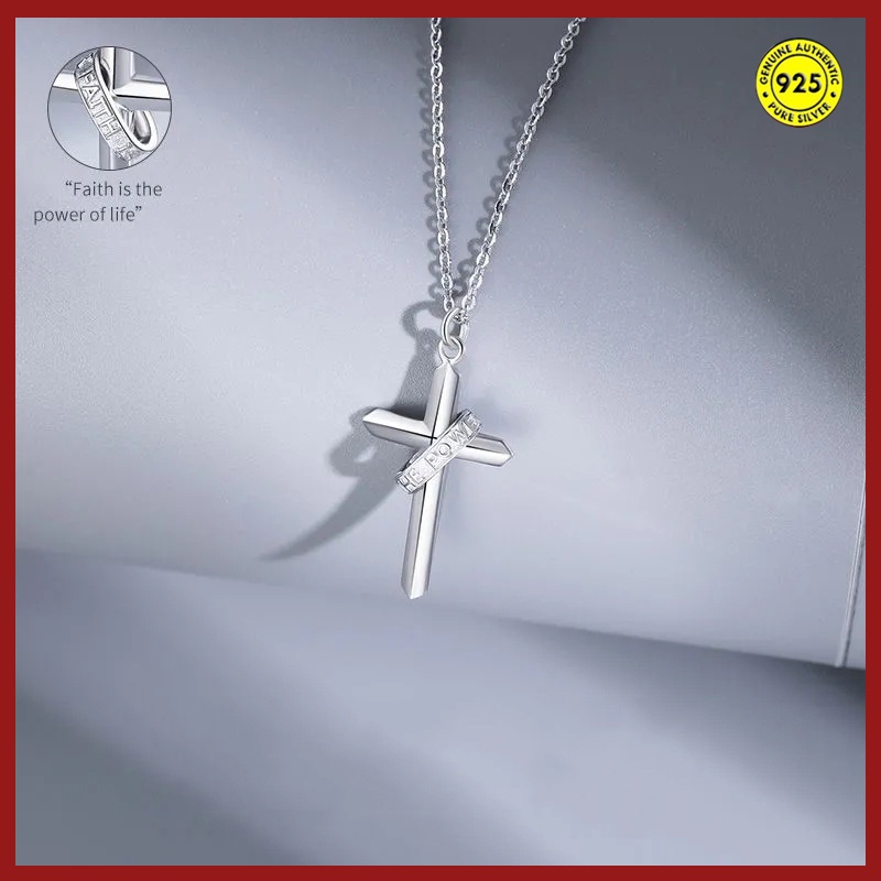 Kalung Dengan Liontin Bahan S925 Silver Untuk Pasangan