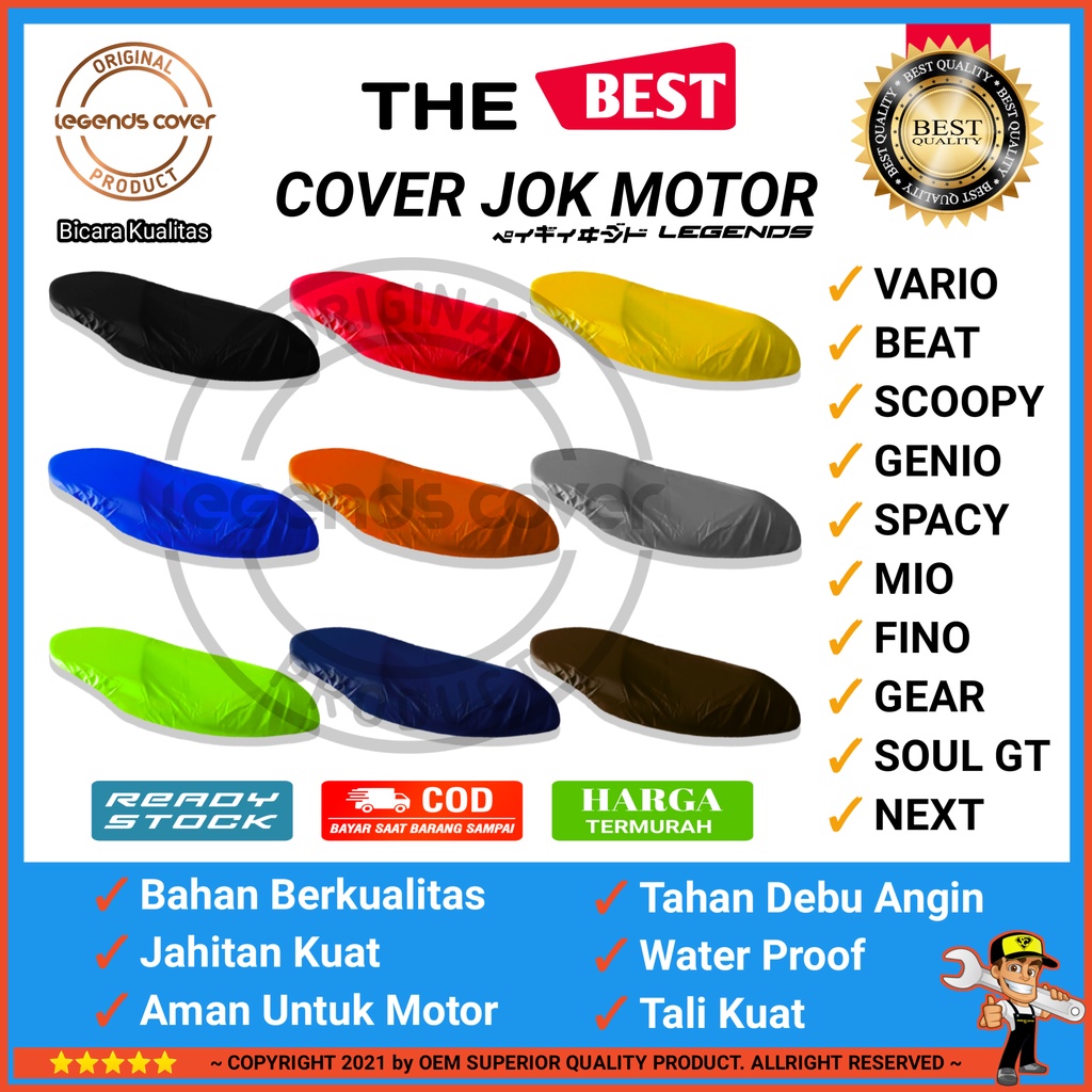 Sarung Jok Motor Vario 110 125 150 / Beat / Scoopy / Mio Genio / Fino / Xeon / Xride / Next / Cover Jok Motor Murah