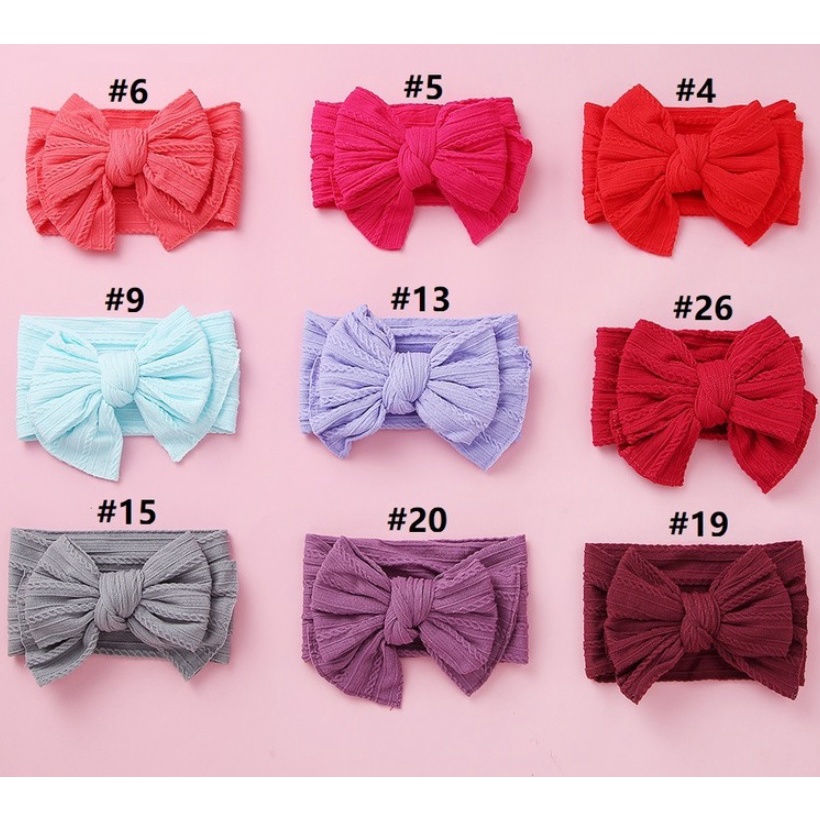 B71 NEW Bandana pita bayi / bando kain anak pita lembut dengan kain motif timbul besar