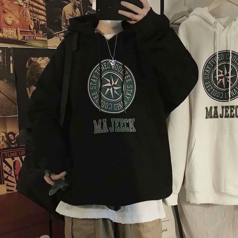 Hoodie MAJEECK BIGSIZE (S - 6XL) Jaket Jumper Fleece Streetwear Korean Harajuku Urban Style Jumbo Oversize Star Logo Staytuned