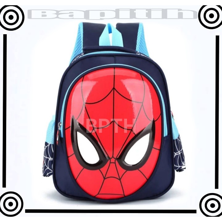 BPT Tas Ransel Anak Karakter SPIDERMEN Tas Punggung Backpack Anak Sekolah TK SD Motif SPIDERMEN Import