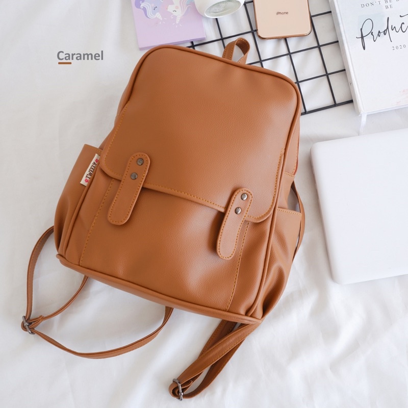 Zigy Ransel - Tweelyforbag - Tas Ransel Wanita - Tas Wanita-Caramel