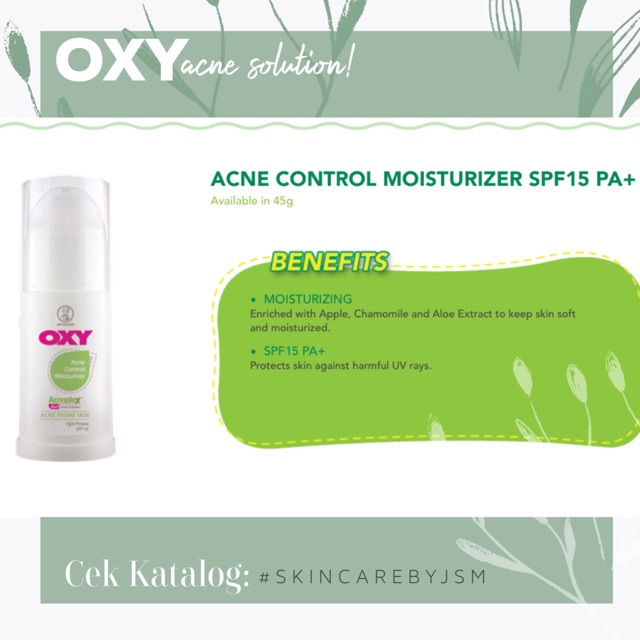 oxy acne control moisturizer spf15 pa 