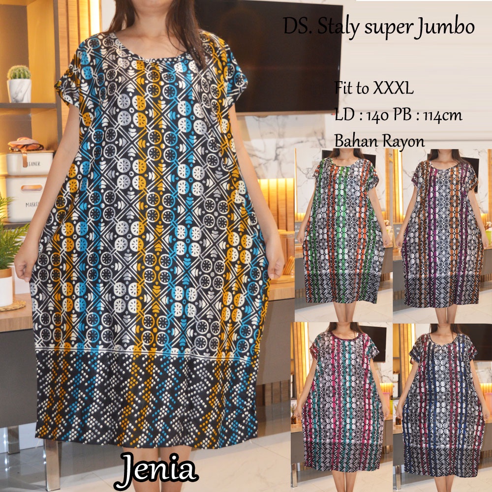 Daster super Jumbo staly LD 140 | 1kg muat 5pcs  | daster murah-5