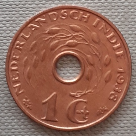 Uang kuno koin 1 Cent Nederlandsch Indie tahun 1938