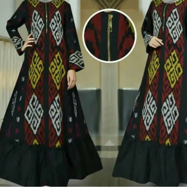 Dress gamis tenun ikat jepara etnic toraja