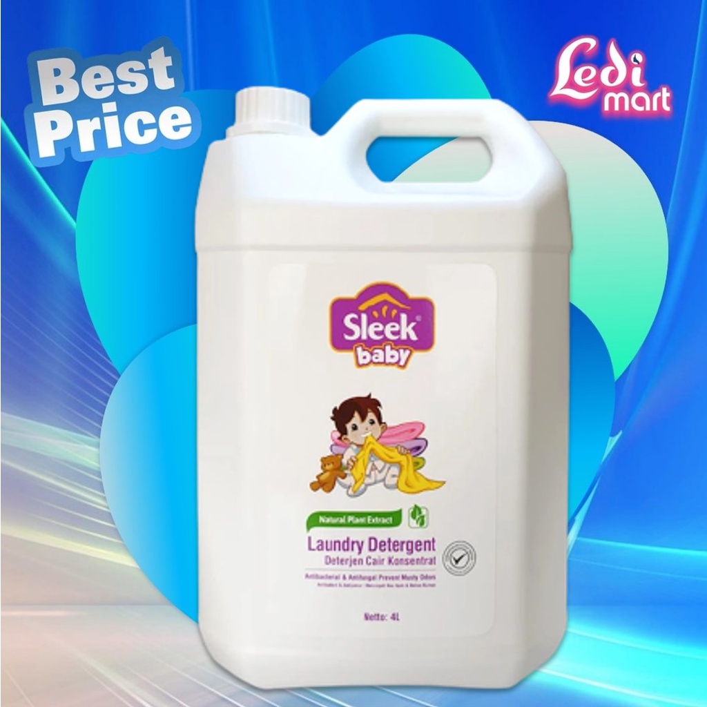 ORIGINAL Sleek Laundry Detergent Isi 4 Liter REFILL / Sleek Sabun Cuci Baju / LEDI MART