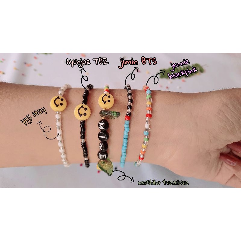 Beads Bracelet | Gelang Kpop | jennie | jimin | mashiho | hyunjae | yeji