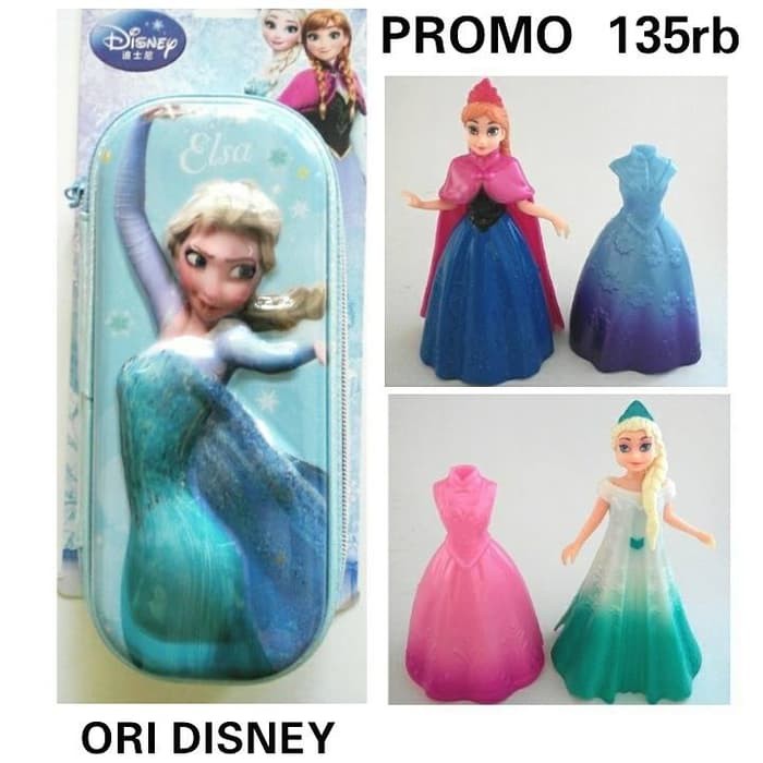 

PROMO Kotak Pensil ORI DISNEY Elsa 5D Timbul + 4pcs Magic Clip Frozen