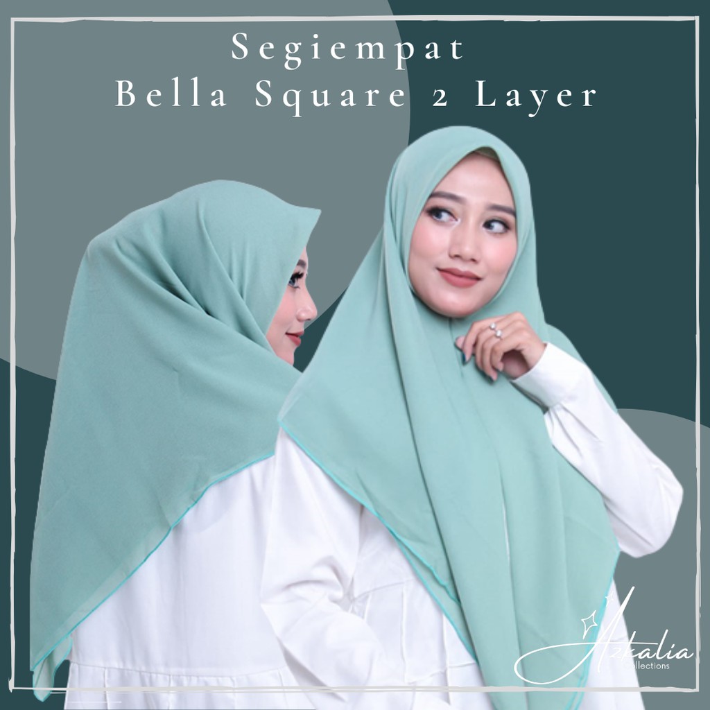 HIJAB SEGIEMPAT BELLA SQUARE INSTAN 2 LAYER