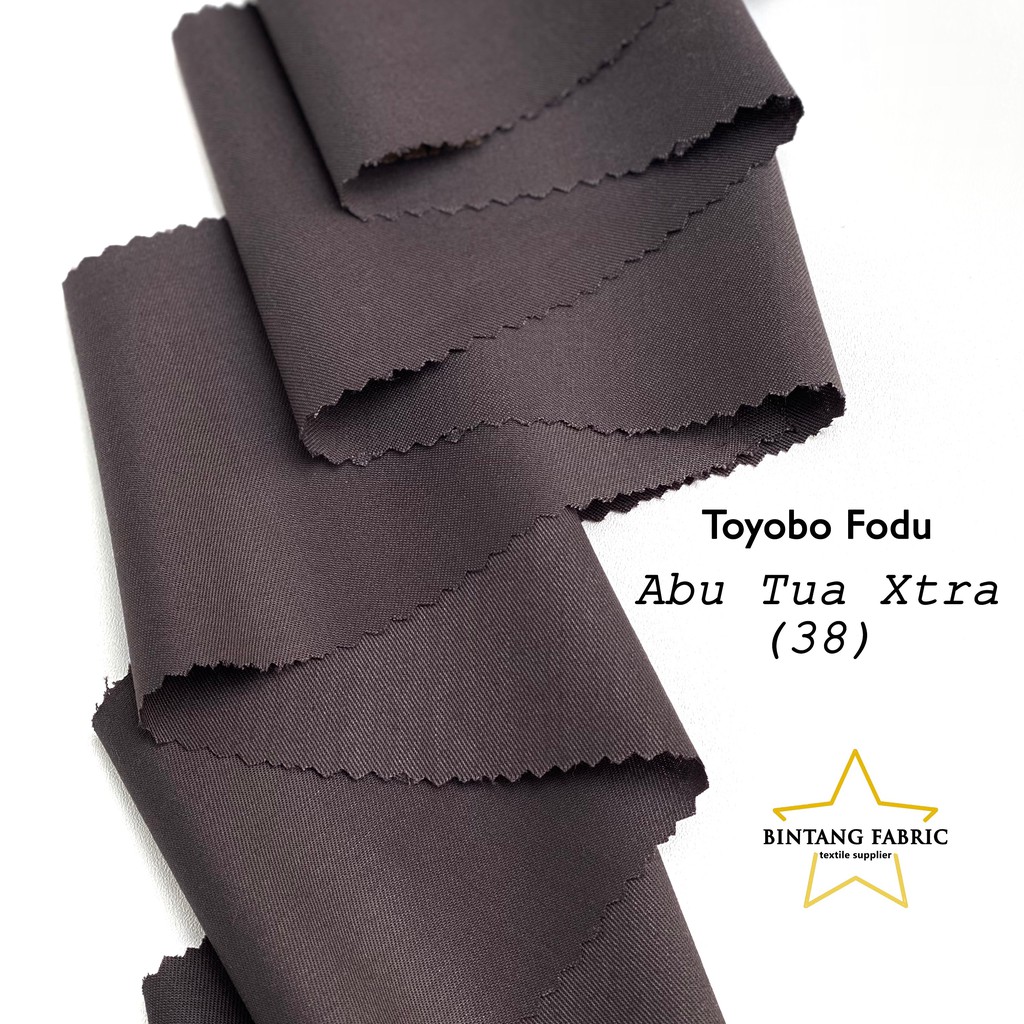 Bahan Kain Katun TOYOBO FODU 1 meter-Abu Tua Xtra