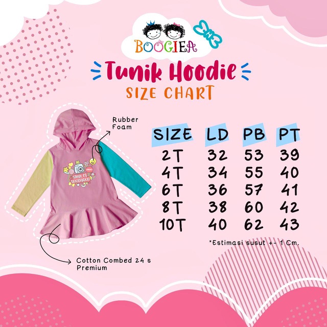 Tunik hoodie by boogiea hoodie anak perempuan usia 2-10 tahun nablfashion