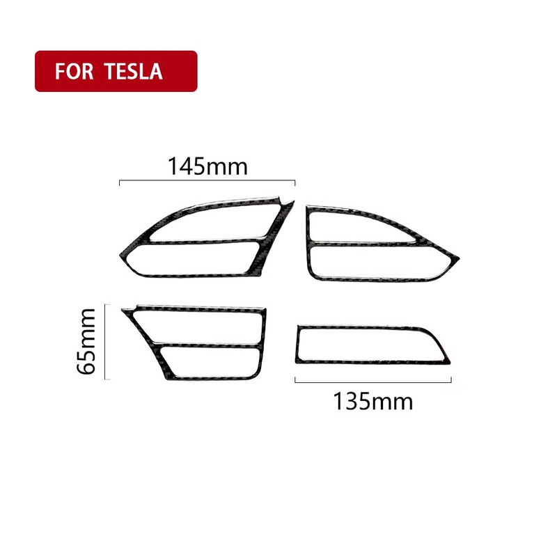 Sticker Dekorasi Panel Dashboard Ac Mobil Tesla Model X S Bahan Serat Karbon