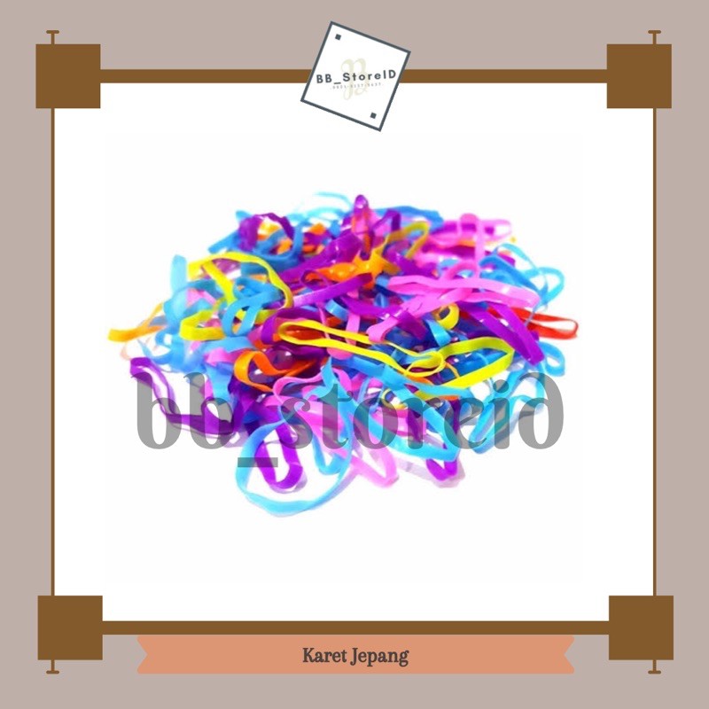 

[Isi 50] 50 Pcs Karet Jepang Warna Hitam Campur Warna Warni