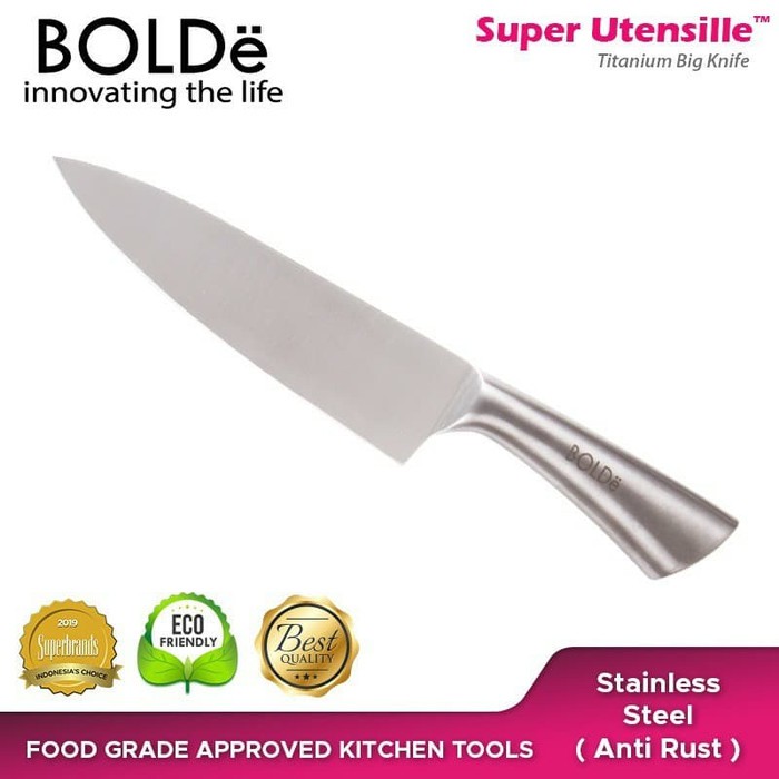 BOLDE pisau dapur titanium stainless steel - tajam - tanpa sambungan