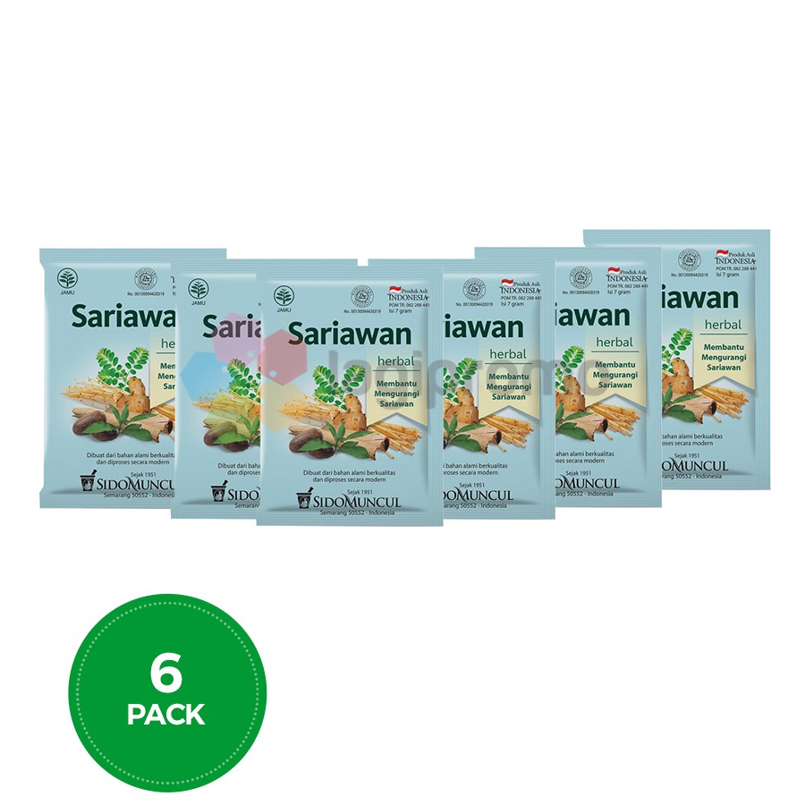 

Sido Muncul Jamu Sariawan 10 Sachet Obat Sariawan dan Radang Tenggorokan Alami - 6 Pack