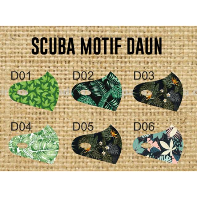 masker scuba motif. Bahan Kain Scuba Premium